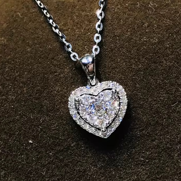 Anthropologie Silver Heart Pendant Necklace - Picture 2 of 6